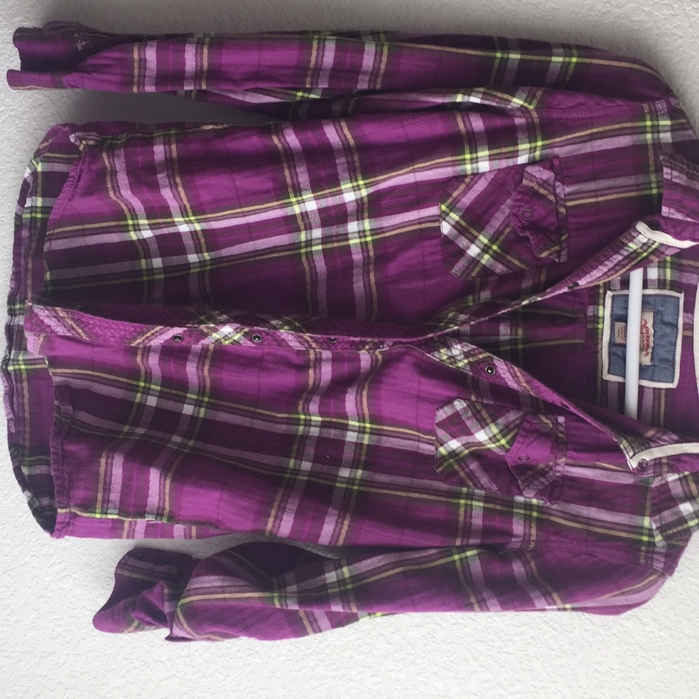 Purple plaid flannel